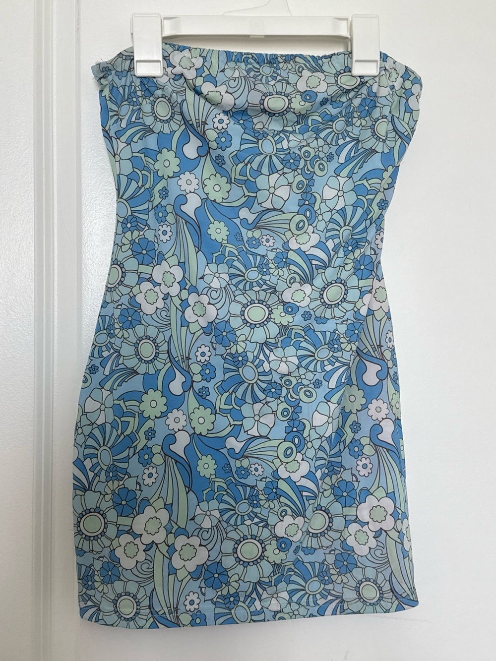 ✨5 for $25✨ Princess Polly Blue Floral Strapless Mini Dress